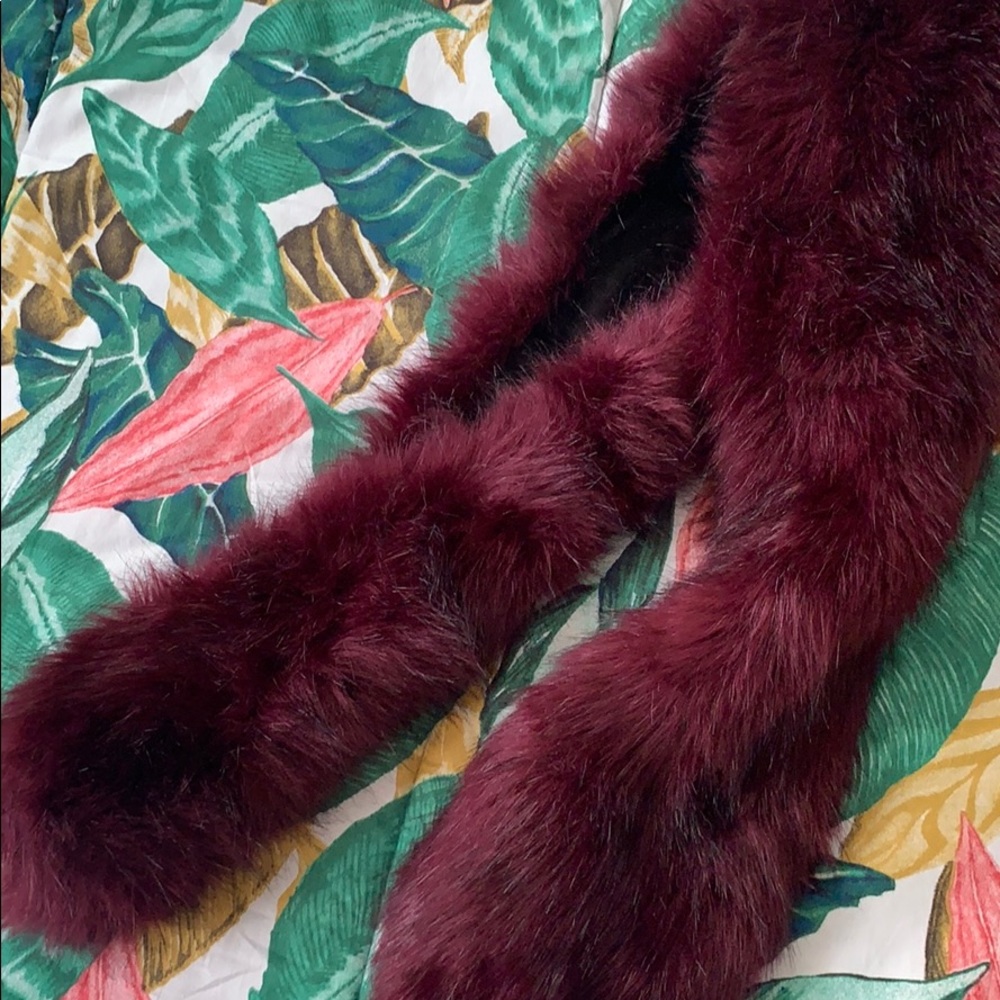 Faux fur purple scarf